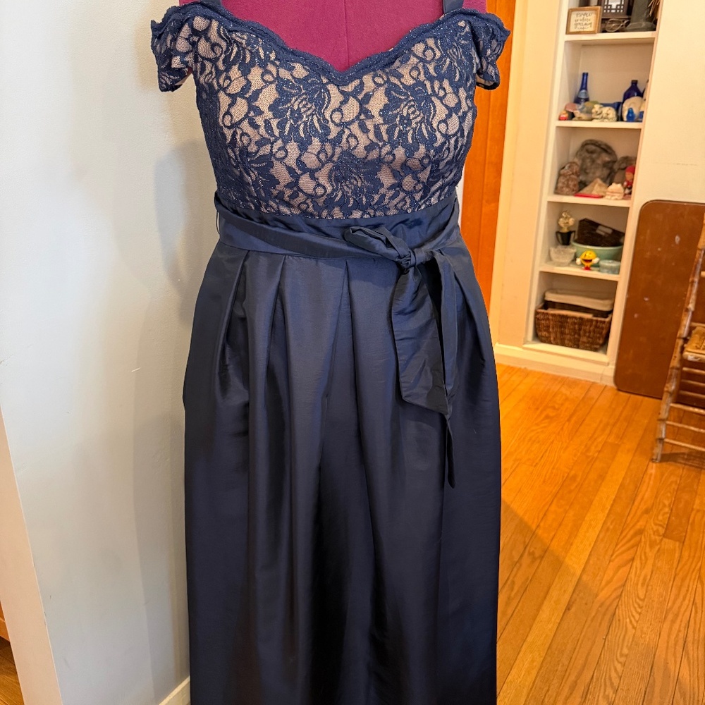 Blue formal, open shoulder
